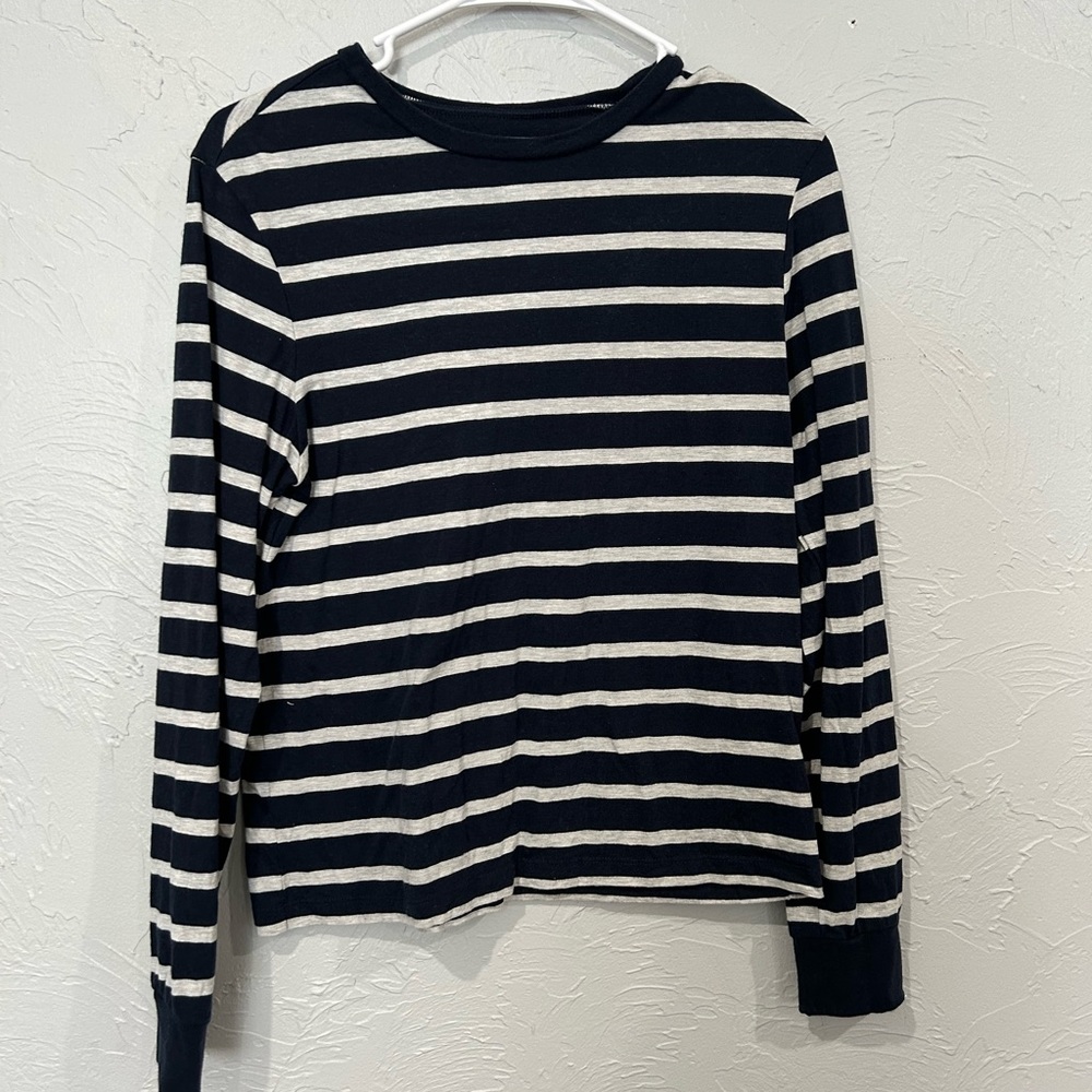 Treasure & Bond Navy and White striped long sleeve